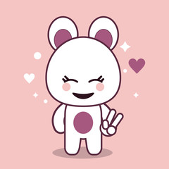 Kawaii icon. bear Cartoon design. Vector graphic