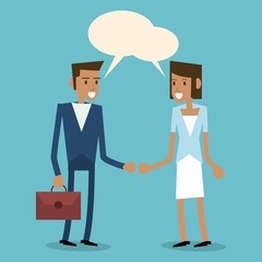 Bubble with couple of person icon. Communication design. vector 