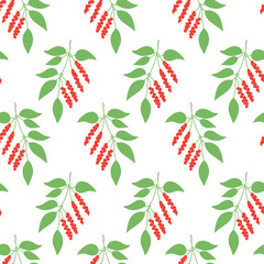 Seamless pattern leaves of Chinese Schisandra