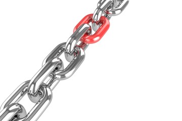 Obraz premium 3d render stainless steel chain