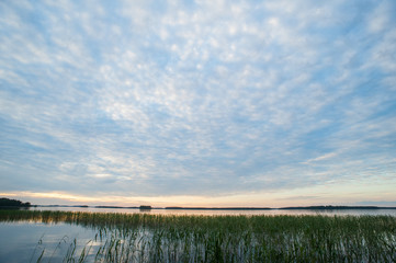 Obraz premium Sunset on lake in Kuopio, Finland