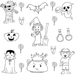 Elemenet costume halloween in doodle