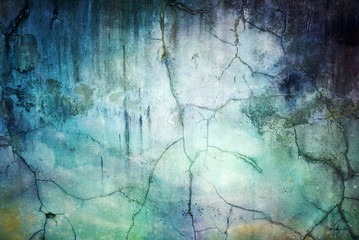 abstract grunge wall texture dark blue and green vintage background