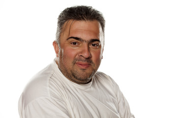 Obraz premium Portrait of a smiling obese man