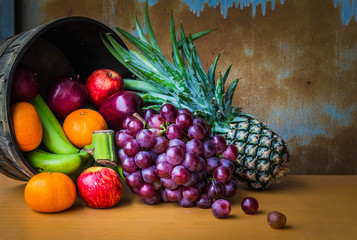 fruits on a wooden