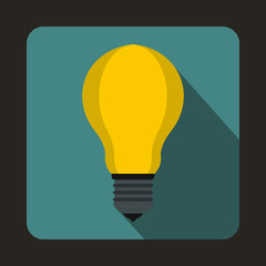 Light bulb icon in flat style