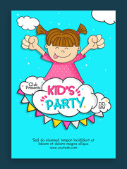Kids Party Template, Banner, Flyer or Invitation design.