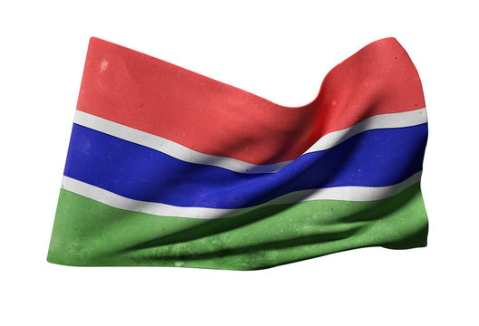 Gambia flag waving