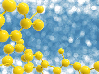 yellow molecule structure 