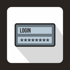 Login and password icon, flat style