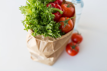 basket of fresh ripe vegetables at kitchen