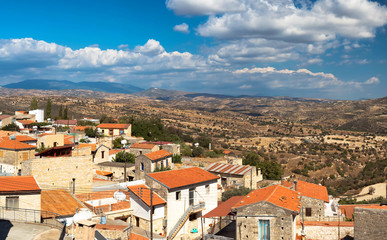 Fototapeta na wymiar High angle view at Dora village. Limassol District, Cyprus