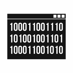 Binary code icon, simple style