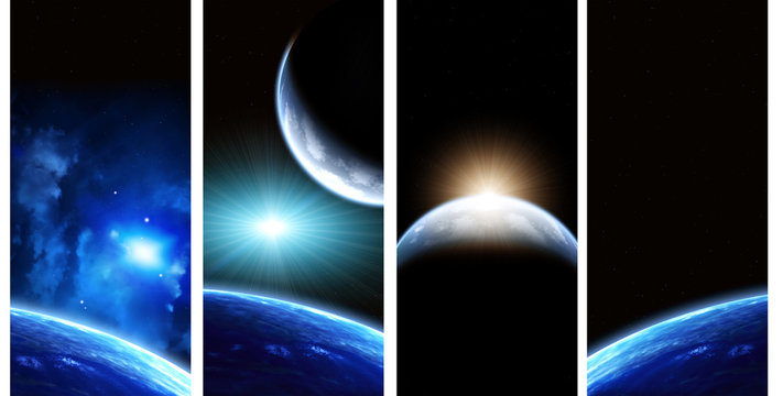 Fototapeta Collection of space banners