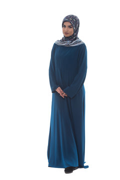 Arabic Woman With Arms Crossed On White Background