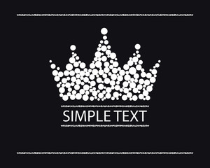 silhouette of a crown of white diamonds
