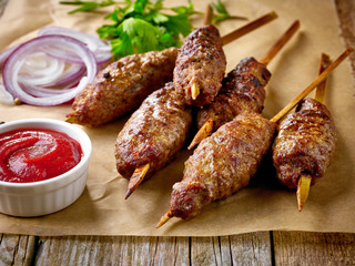 grilled minced meat skewers