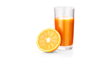 orange juice isolated on white