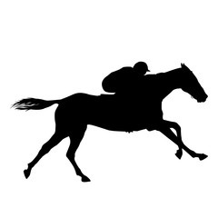 Horse rider black silhouette 