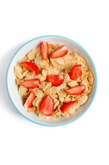 Cornflakes with strawberries