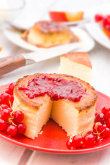 jam and cheesecake with currants