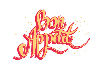 Bon appetit hand drawn lettering.