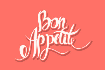 Bon appetit hand drawn lettering.