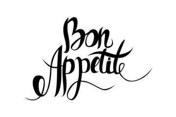 Bon appetit hand drawn lettering.