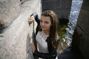 Cute girl in white dress