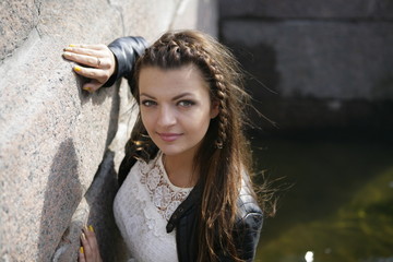 Cute girl in white dress
