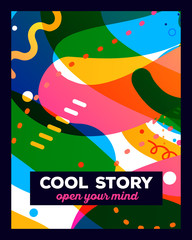 Vector illustration of colorful abstract composition with text o
