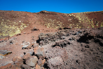 Etna volcano craters in Sicily, Italy