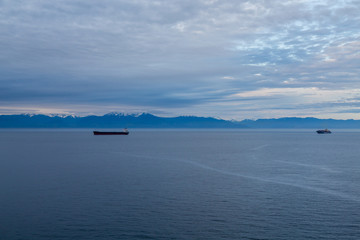 Freighters in Canadian Dawn