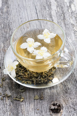Fototapeta na wymiar green tea with jasmin