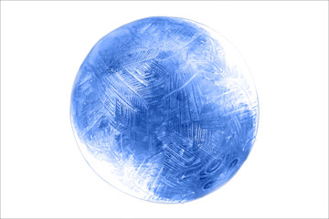 soap bubble frozen white background