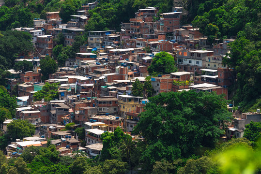 Favela Babilonia near Copacabana in Rio de Janeiro. Brazil