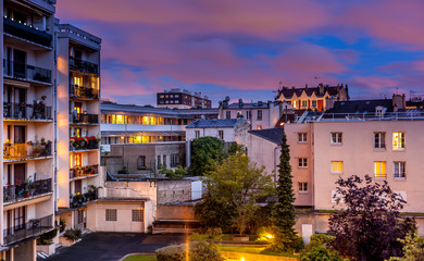 view sunset on the balcony, landscape