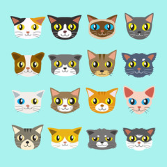 Fototapeta premium Cartoon cats collection