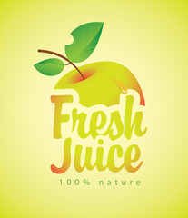 vector banners for fresh juice with a picture apple