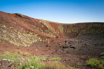 Etna volcano craters in Sicily, Italy