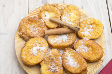 French toasts. Traditional Spanish torrijas