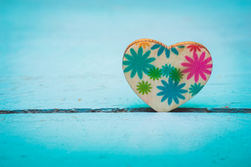 patterned heart on a blue background