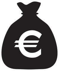 Purse money euro sign