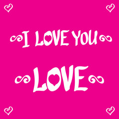 Vector letters love text doodles