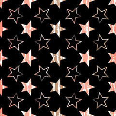 Obraz premium Geometric modern seamless pattern. Grunge texture. Stars.