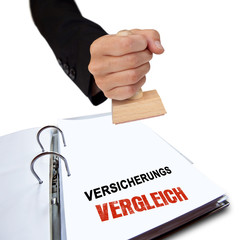Versicherungsvergleich, Ordner, Stempel