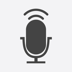 Microphone icon flat vector
