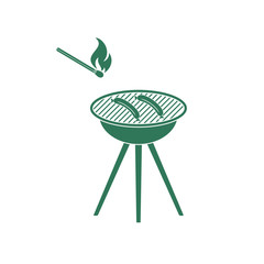Barbecue sausage icon. Vector illustration.