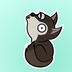 Wolf howling cartoon