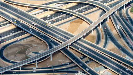 Major roads intersection, aerial view